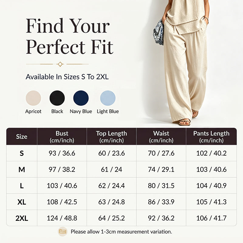 Women's Asymmetric Top & Wide-Leg Pants Set