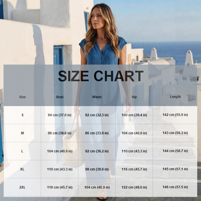 Women's Summer Sleeveless Button-Up Jumpsuit