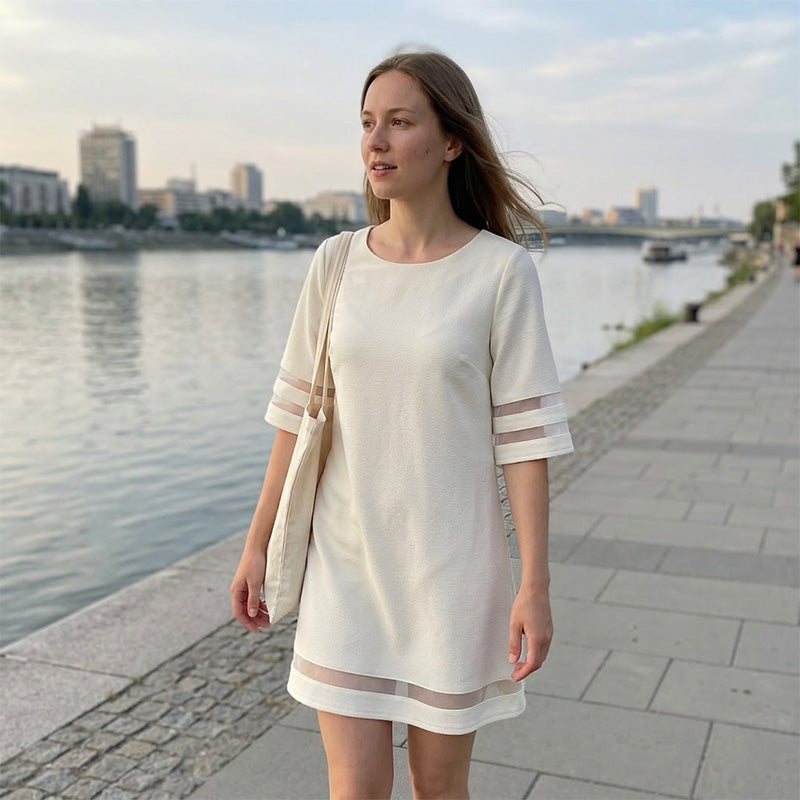 Elegant A-Line Mesh Spliced Dress