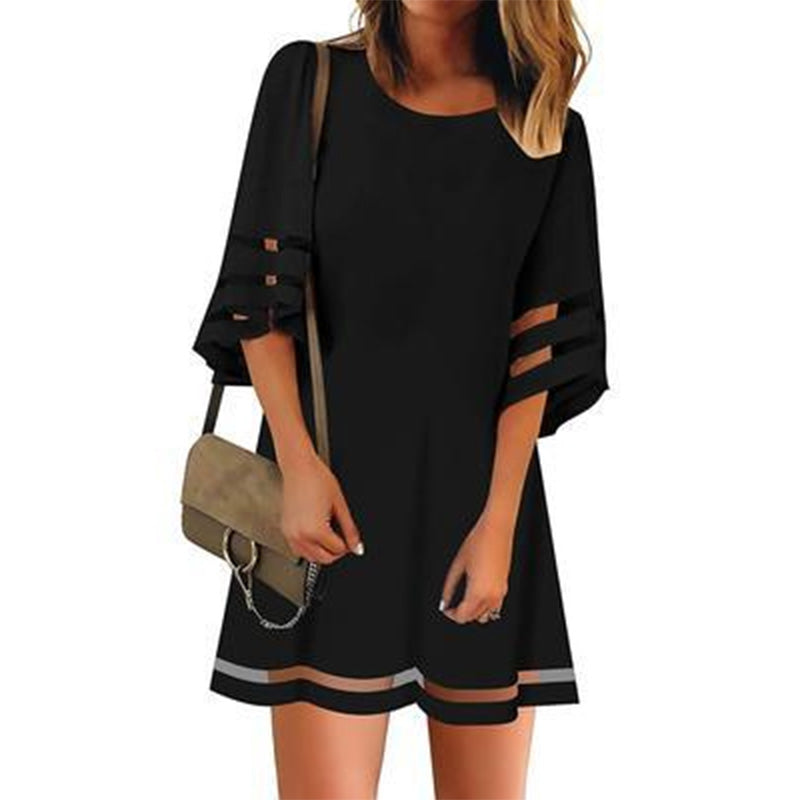Elegant A-Line Mesh Spliced Dress
