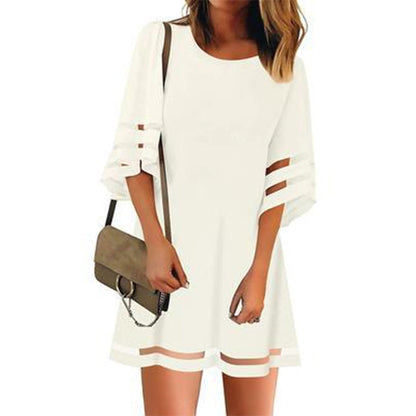 Elegant A-Line Mesh Spliced Dress