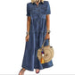 Women's Vintage Denim Maxi Dress