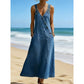Women’s Stylish Asymmetrical Button Denim Dress