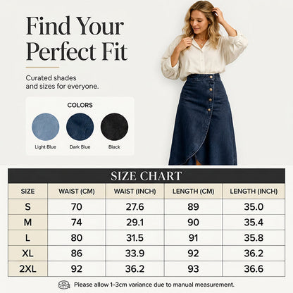 Women's High-Waist Irregular Denim Skirt