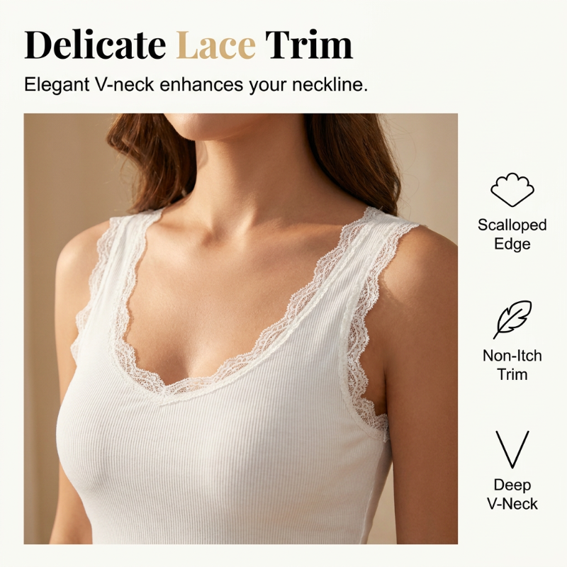 ⏰Buy 1 get 1 free🔥Women's Slim Fit Sleeveless Top Ribbed Cami with Built-in Cups and Lace
