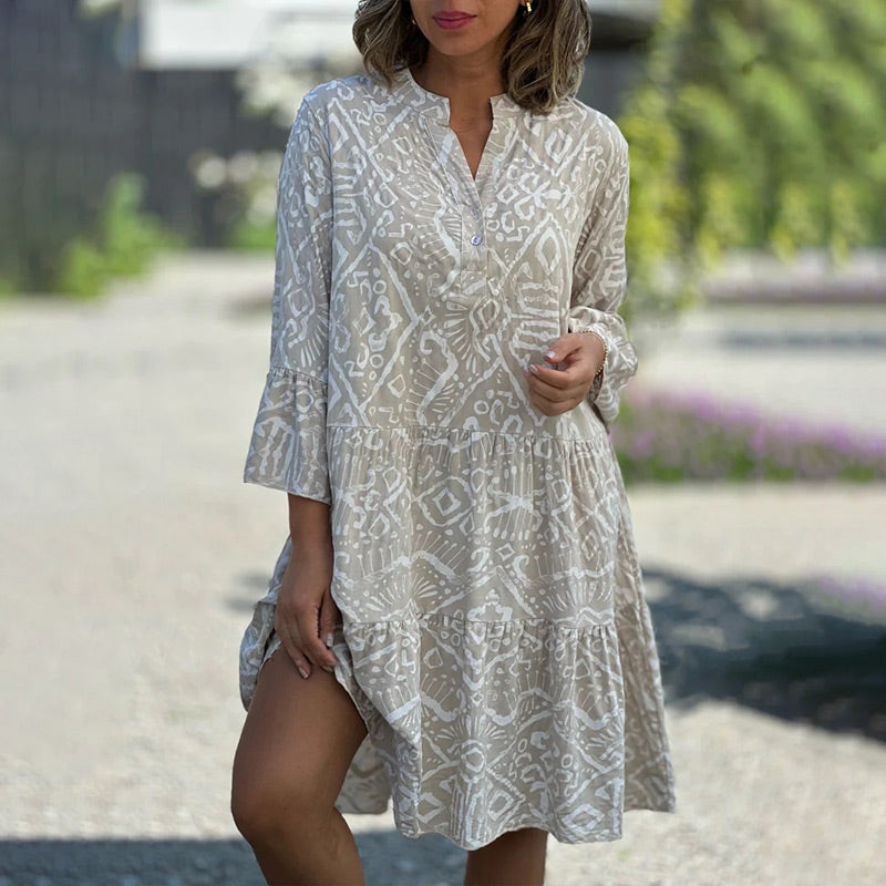 🌺Seasonal Styles💐 Casual Loose Printed V-Neck Flowy Dress