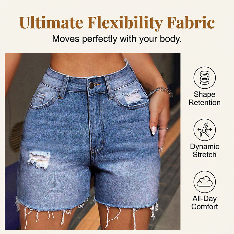 📢📢50% OFF !! ⏰High-Stretch Ripped Denim Shorts