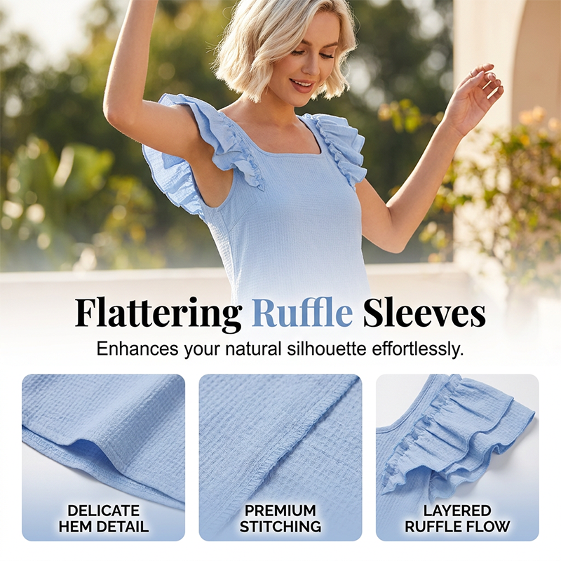 Women's Ruffle Sleeve Dress with Back Bow
