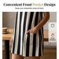 Women's Sleeveless Striped Crewneck Dress with Pockets