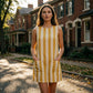 Women's Sleeveless Striped Crewneck Dress with Pockets