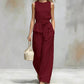 Sleeveless Wide-Leg Pants Set with Belt