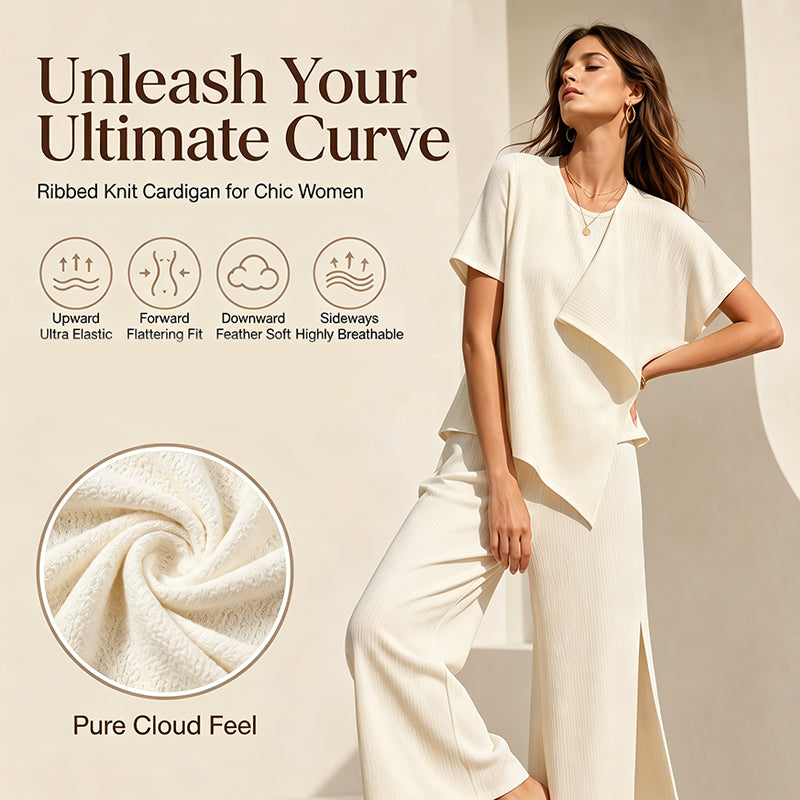 Women's Asymmetric Top & Slit Wide-Leg Pants Set