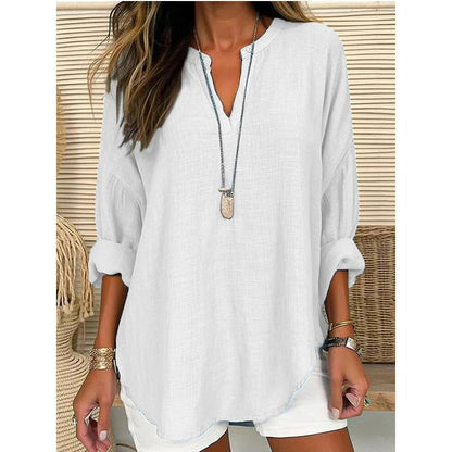 Women’s Casual Solid V-Neck Blouse
