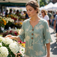 Women's Summer Floral Top with Ruffle Sleeve