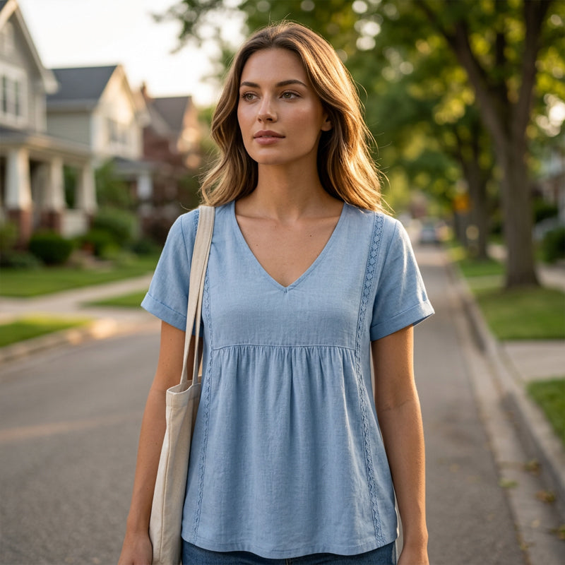 Women's Elegant V-Neck T-Shirt
