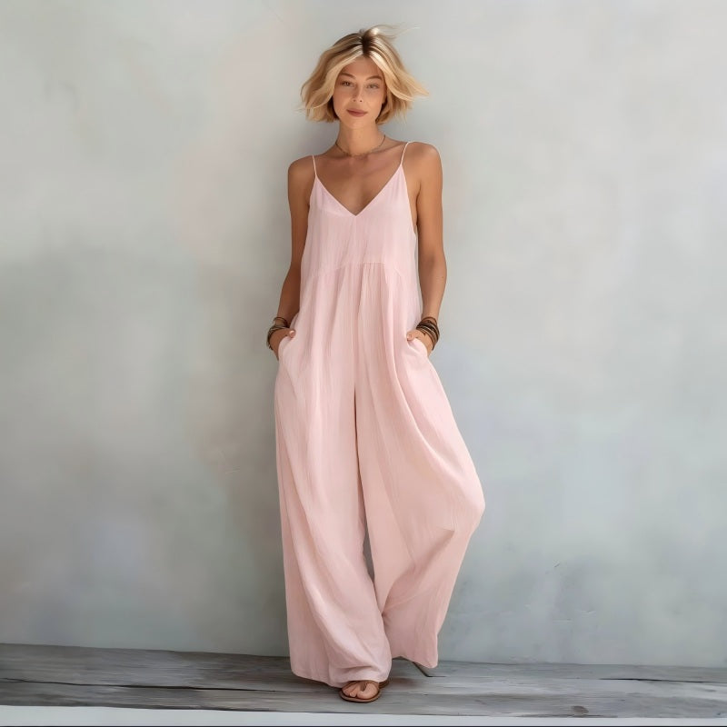 Women's Spaghetti Strap Backless Jumpsuit