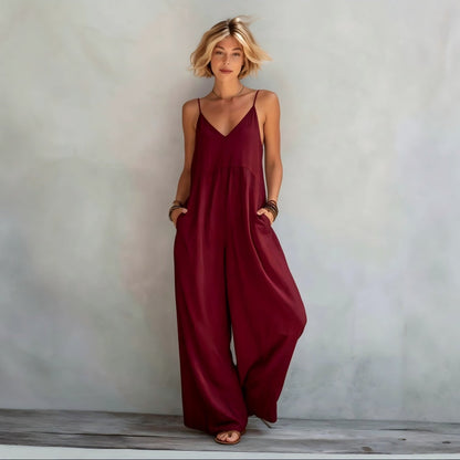Women's Spaghetti Strap Backless Jumpsuit