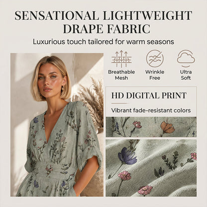 Women's Elegant V-Neck Printed Jumpsuit