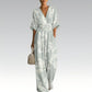 Women's Elegant V-Neck Printed Jumpsuit