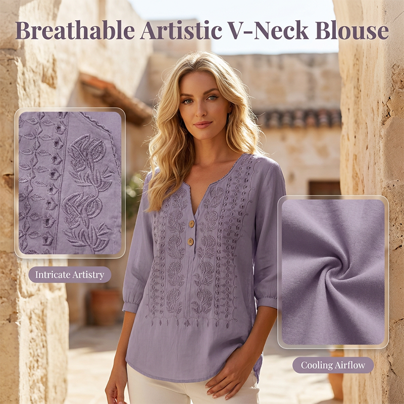 Women's Artistic Style Breathable Short Sleeve Top