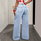 ⌛Limited-Time Offer-Women's Asymmetrical Waist Wide Leg Jeans