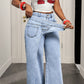 ⌛Limited-Time Offer-Women's Asymmetrical Waist Wide Leg Jeans