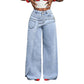 ⌛Limited-Time Offer-Women's Asymmetrical Waist Wide Leg Jeans