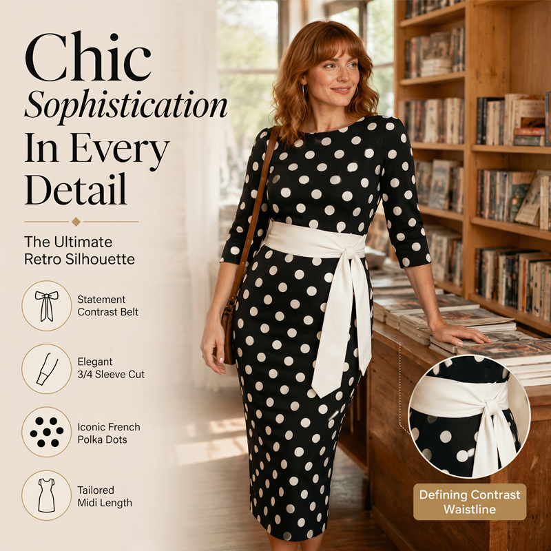 Women's Retro Elegant Polka Dot Dress