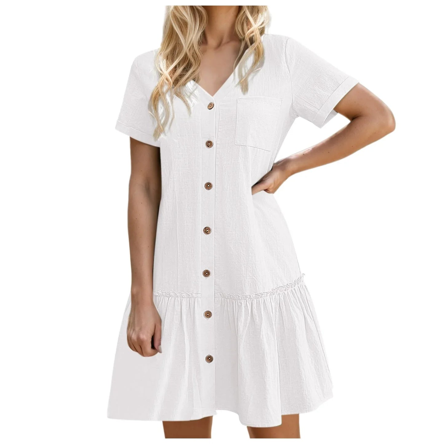 Casual Cotton Linen Dress