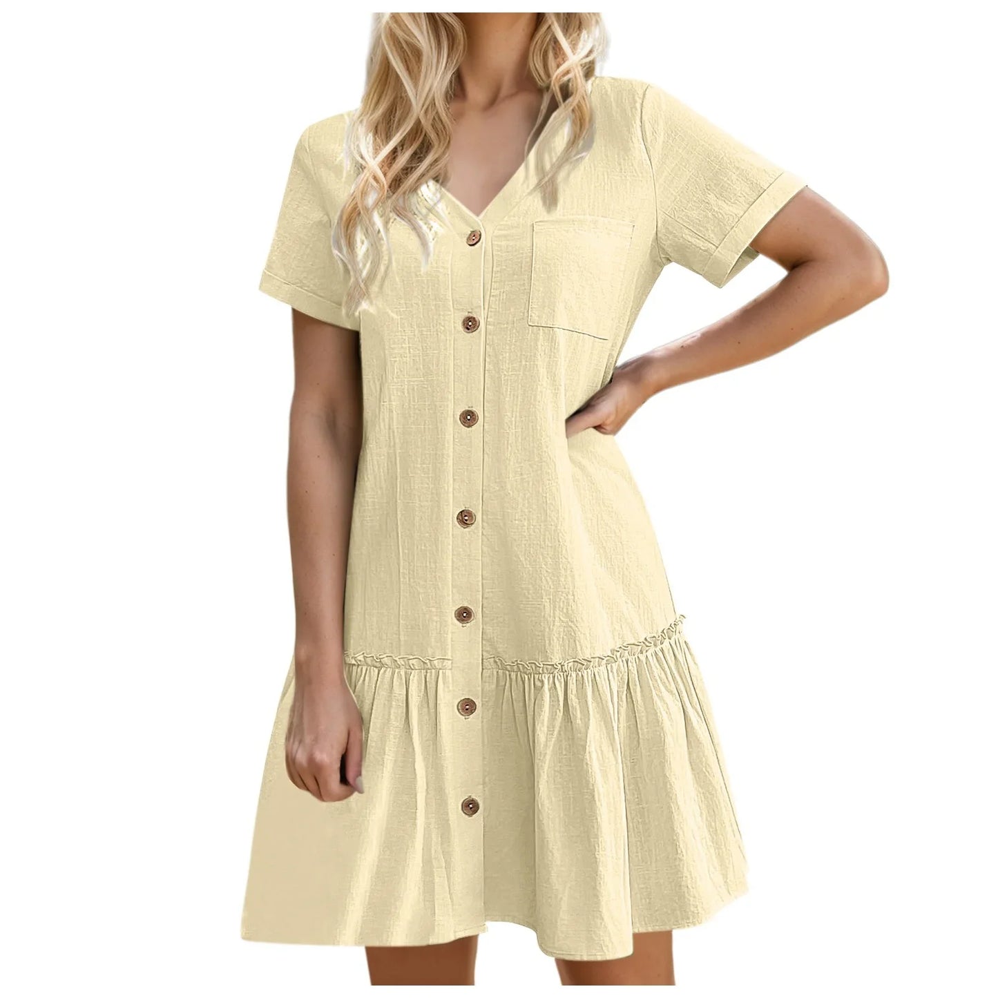 Casual Cotton Linen Dress