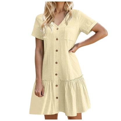 Casual Cotton Linen Dress
