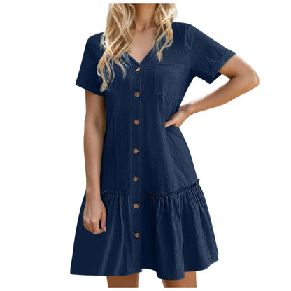 Casual Cotton Linen Dress