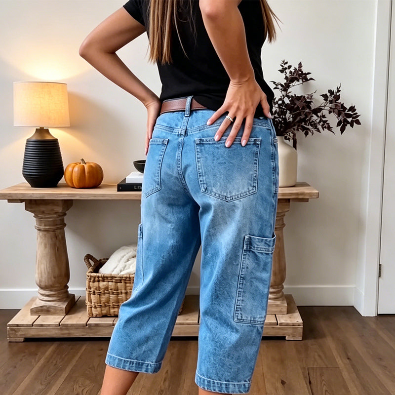 📢50% Off⏰Women's Casual Stretchy Cropped Denim Pants