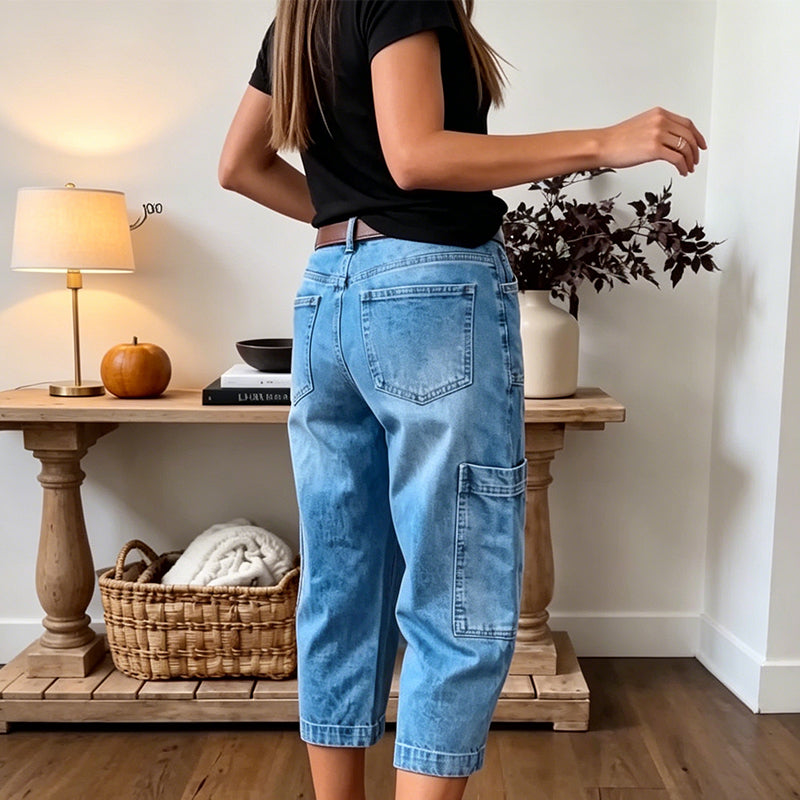 📢50% Off⏰Women's Casual Stretchy Cropped Denim Pants