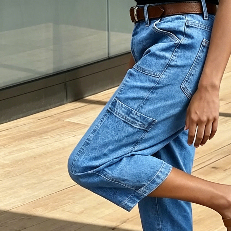 📢50% Off⏰Women's Casual Stretchy Cropped Denim Pants
