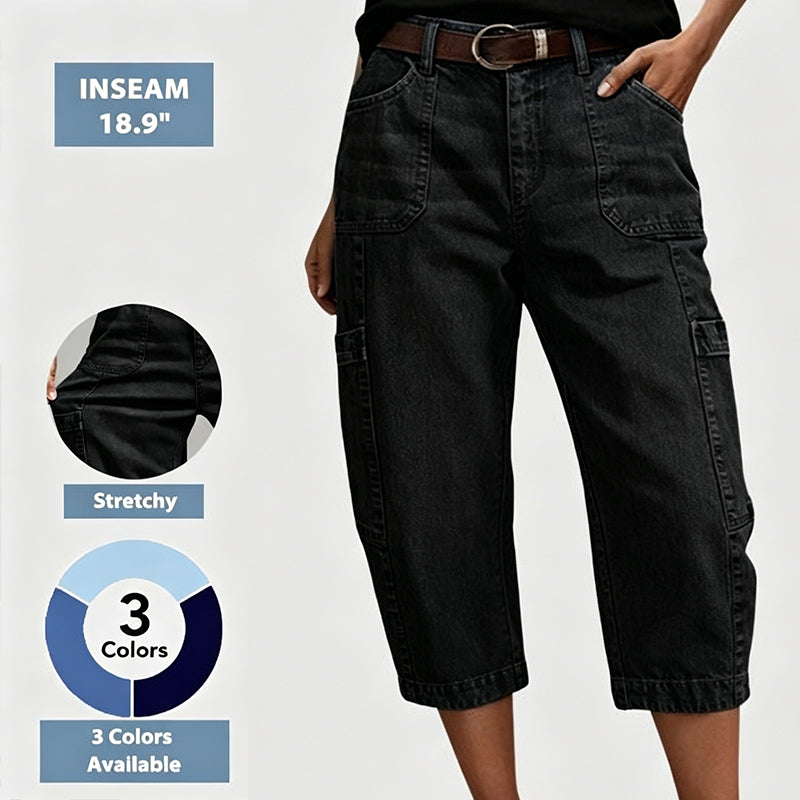 📢50% Off⏰Women's Casual Stretchy Cropped Denim Pants