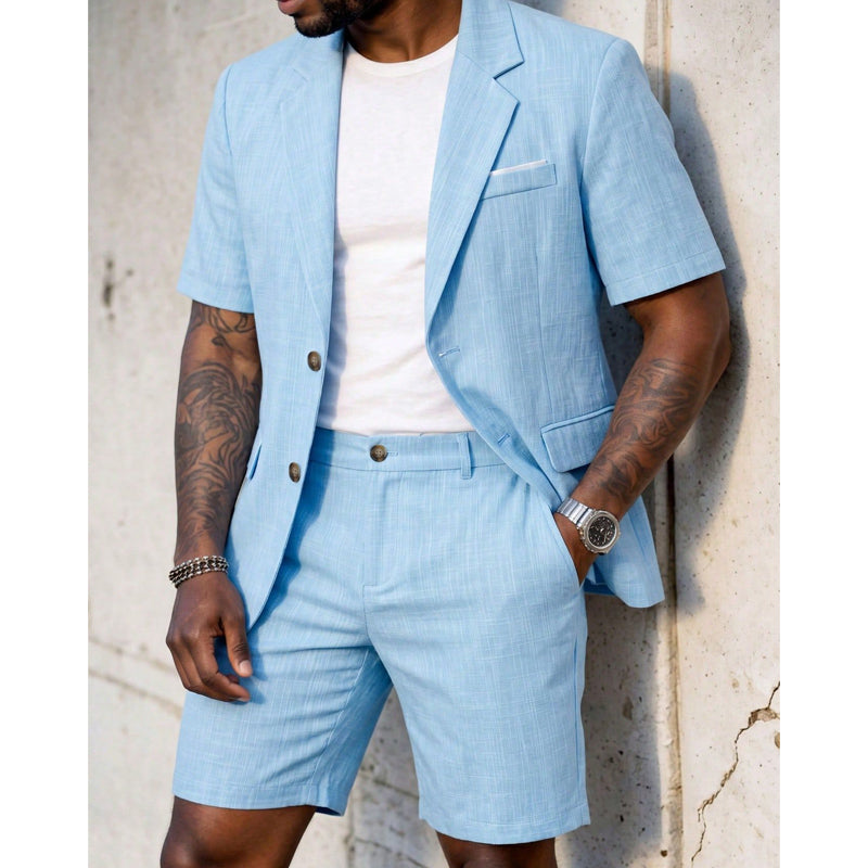 Men's Short Sleeve Suit 2-Piece Set