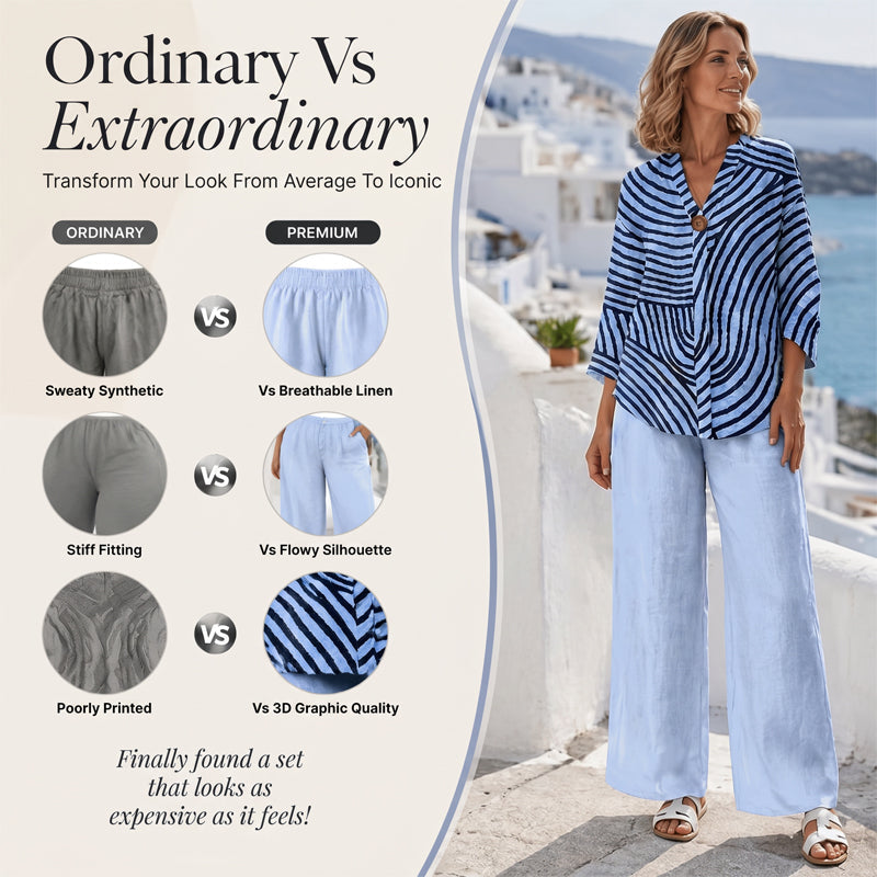 Women's Summer Striped 2-Piece Set