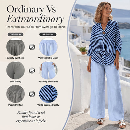 Women's Summer Striped 2-Piece Set