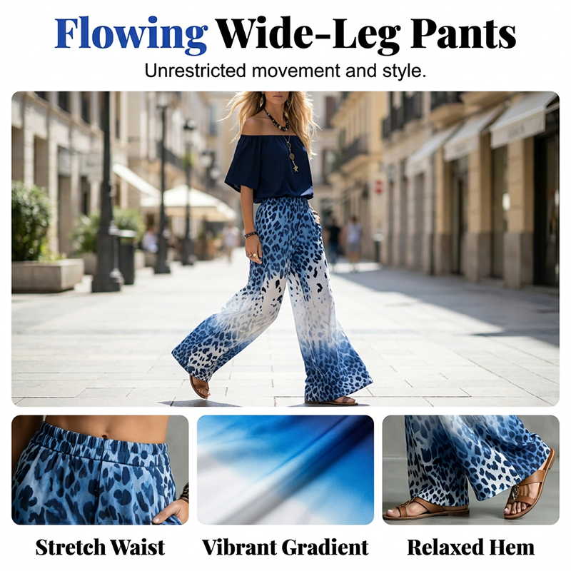 ⌛Limited-Time Offer-Women's Off-Shoulder Gradient Leopard 2-Piece Outfit