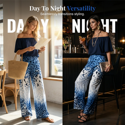 ⌛Limited-Time Offer-Women's Off-Shoulder Gradient Leopard 2-Piece Outfit