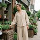 Women's Casual V-Neck Top & Pants Set