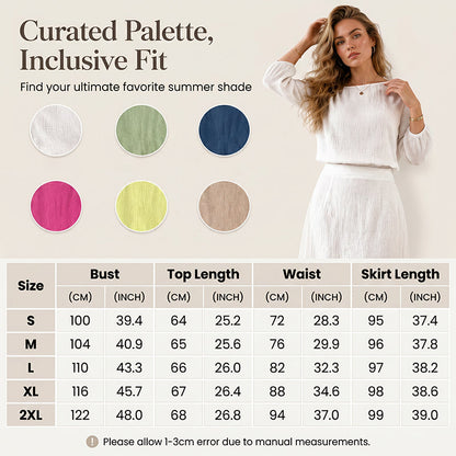 Women's Off-Shoulder Top & Asymmetric Skirt Set