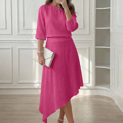 Women's Off-Shoulder Top & Asymmetric Skirt Set