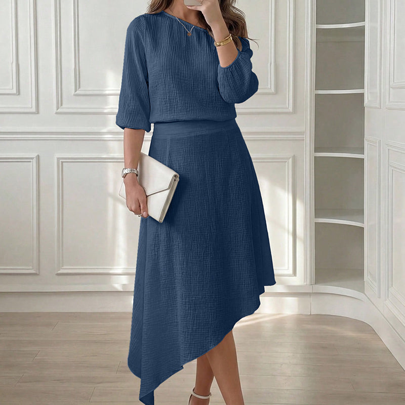 Women's Off-Shoulder Top & Asymmetric Skirt Set
