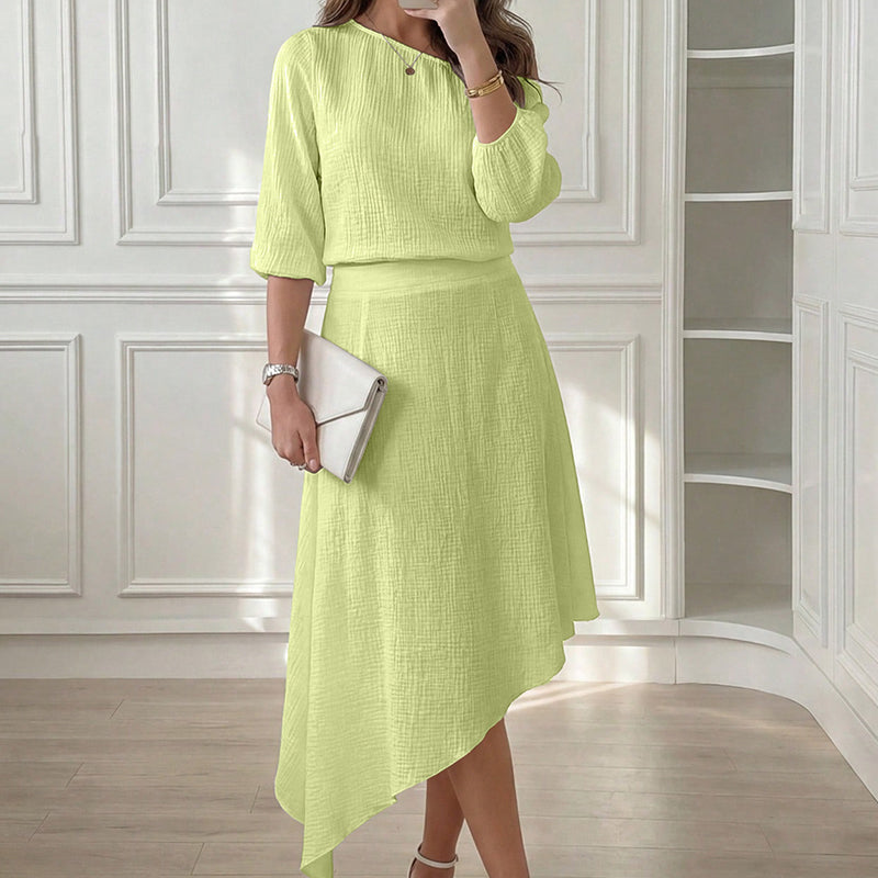 Women's Off-Shoulder Top & Asymmetric Skirt Set