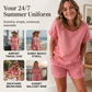 Women's Short Sleeve Top & Shorts 2-Piece Set