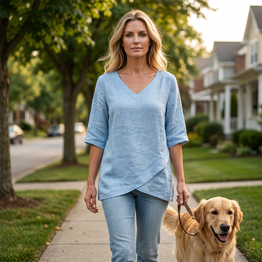 Women's Breathable Casual V-Neck Top