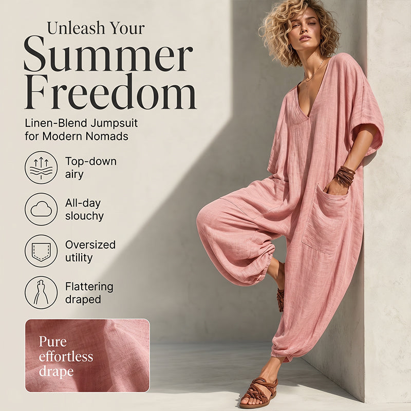 🔥New Arrivals & Best Sellers-Women's Summer Loose V-Neck Jumpsuit