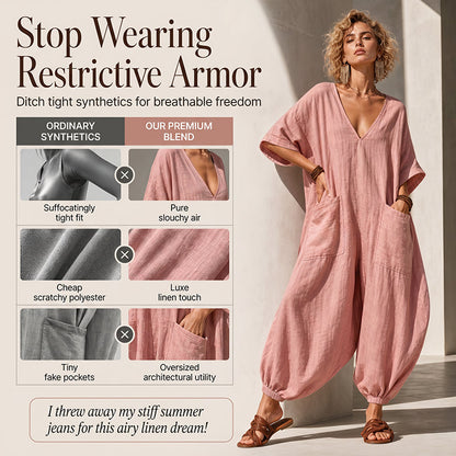 🔥New Arrivals & Best Sellers-Women's Summer Loose V-Neck Jumpsuit